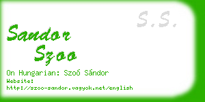 sandor szoo business card